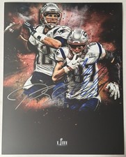 Tom Brady And Rob Gronkowski Signed Photo, 8x10 with COA, Patriots picture