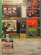 Square Soft SNES RPG Lot Chrono Trigger Final Fantasy III Magazine Ads & Guides picture