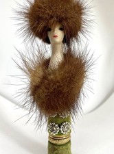 Revlon Vintage 1962 Doll Lipstick Case Faux Fur Model 9295 Futurama Refill picture