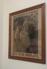 Framed Original 1943 Norman Rockwell War Bond Poster picture