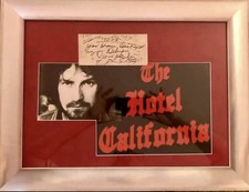 Don Henley Autographed (back of check) Original Framed Memorabilia Display  picture