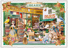 Postcard Glitter Tausendschoen Shakespeare Books Library France Paris picture