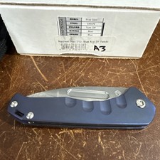 Medford Praetorian Slim S45VN DP Tumbled Framelock Blue Anodized Folding Knife picture