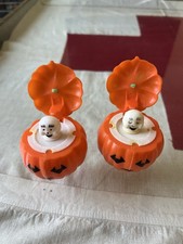 Vintage Fun World Halloween Pumpkin Pop Up Ghost Squeaker Toys Hong Kong Pair picture