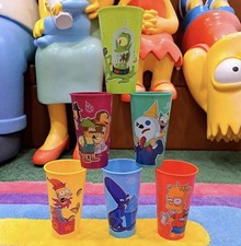 Jack in The Box Simpsons Collectable Glow In The Dark Cups 6pc FULL SET & Box picture