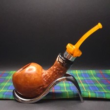 RESTORED Poul Winslow E Grade Partial Rusticated Danish Pipe Golden Stem picture