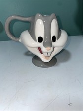 Vintage 2000 Looney Tunes Bugs Bunny 3D Sculpted Ceramic Mug Houston Harvest picture
