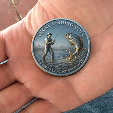 Lucky Fishing Challenge Coin Sports Collectible Commemorative 1-pc picture