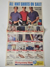 Vintage 1990 Montgomery Ward Fathers Day Foldout Knit Shirts Michelin Tires Ad picture