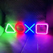 New Playstation Game Zone 13.7in Acrylic Neon Light Sign Lamp Bar Wall Decor. picture