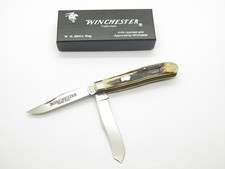 Vtg 1992 Winchester Trapper W 15 2904 1/2 USA Stag Handle Folding Pocket Knife picture