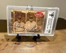 Coca-Cola Babe Ruth & Lou Gehrig Print Advertising Card, Graded Holder 10 mint picture