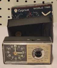 Vtg 1970's Cygnus Mini Portable World Time Alarm Clock with Case NIB Works  picture