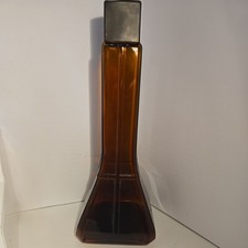 Antique 1930's Owens Illinois Art Deco Glass Liquor Bottle Amber Brown Cap 12