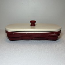 Longaberger 2015 Christmas “Holiday Helper” Basket, Protector and Wood Lid picture