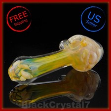 4.75 inch Handmade Thick Sun Golden Spore Clear Tobacco Smoking Bowl Pipes picture