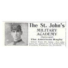St John's Military Academy American Rugby ST Smythe 1903 Magazine Ad SAG7-S4 picture