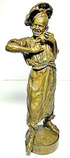 Antique Bronze Signed Vintage Chef Sculpture 16 inches picture