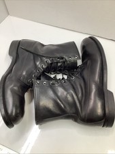 Black Leather Military Combat Boots ANSI Z411983/75 good cond Size 10.5R picture