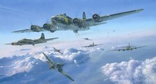 Schweinfurt the Second Mission by Robert Taylor  art print signed by B-17 Pilots picture