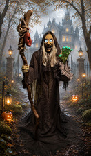 Halloween Ethel the Sea Witch Haunted Harbor Servo Animatronic LED Prop NEW picture