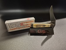 CASE XX BURNT NATURAL BONE BARNBOARD JIG RUSSLOCK picture