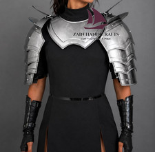 ZAIN Handmade Brave Lady Knight Armor Steel Gorget & Pauldrons Christmas Gift picture