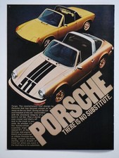 Original Sports Illustrated Magazine Print Ad 1974 Porsche Vintage Gold Yellow picture