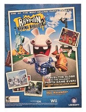 2007 Rayman Raving Rabbids 2 Nintendo DS Wii Original Print Ad - 7.75