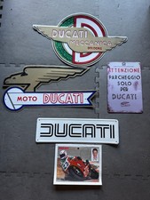 Ducati Motorcycle Vintage Novelty Metal Sign Collection + Doug Polan Autograph picture
