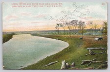 Vintage Postcard Fox River Milwaukee, WI East Troy Line T.M.E.R. & L. Co. picture