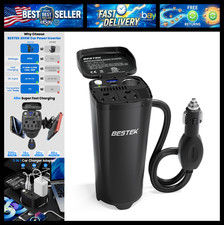 BESTEK 200W Power Inverter, 12V DC to 110V AC Car Plug Adapter Outlet Converter picture