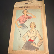 Advance 5407 Vintage Original Women’s Sportswear Blouse Sewing Pattern Size 14 picture