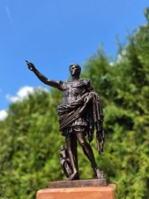 Augustus of Prima Porta Statue - Roman Emperor Figure - Bronze Finish 15cm picture