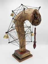 Vintage Rare Handmade Esoteric Divination Statue With Question and Answer Pendul picture