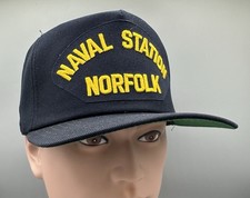 Vintage Naval Station Norfolk Snapback  Cap Hat Navy Base New Era USA Excellent picture