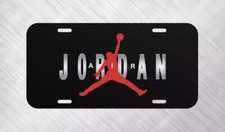 Air Jordan Jumpman Simulated Carbon Fiber License Plate Auto Car Tag   picture