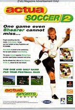 Actua Soccer 2 Playstation 1 PS1 Gremlin Game Promo 1998 Full Page Print Ad picture