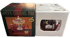 Vintage Maisto Santa's Carousel Park Christmas Lighted Musical Box Working Boxed picture