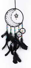 Black Moon Dream Catcher with Star Pendant, Multi-Hoop Handmade Dreamcatchers wi picture