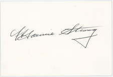 Maurice Strong Oil Tycoon Autographed Signed Index Card AMCo COA 29961 picture