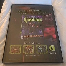 Goosebumps Escape From Horrorland Cd-rom Print Ad 1997 Framed 8.5X11 Vintage  picture