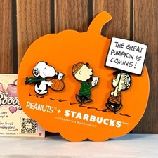 Starbucks x Peanuts SNOOPY Great Pumpkin Enamel Pins (Set of 3) NEW picture