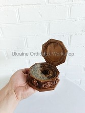 Reliquary Box Orthodox Carved Wooden 3.93
