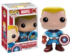 🔥Funko Pop: Marvel UNMASKED CAPTAIN AMERICA METALLIC #06 EXC VAULT PROTECT🔥 picture