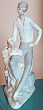 Vtg Lladro Spain Shepherd Boy w/ Loyal Companion Dog Large NAO Figurine Signed picture