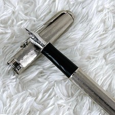 Excellent PARKER Sonnet Premium Silver CT 18K Gold M Nib Fountain Pen picture