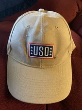 USO Baseball Cap Support Our Heroes Tan Hat Adjustable picture