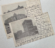 3 Lot 1906 Vintage Postcards~Boston MA~North, South Stations, Art Museum~Waite picture
