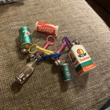 1980's VINTAGE BELL CLIP CHARM  5 PLASTIC 80'S CHARMS  picture